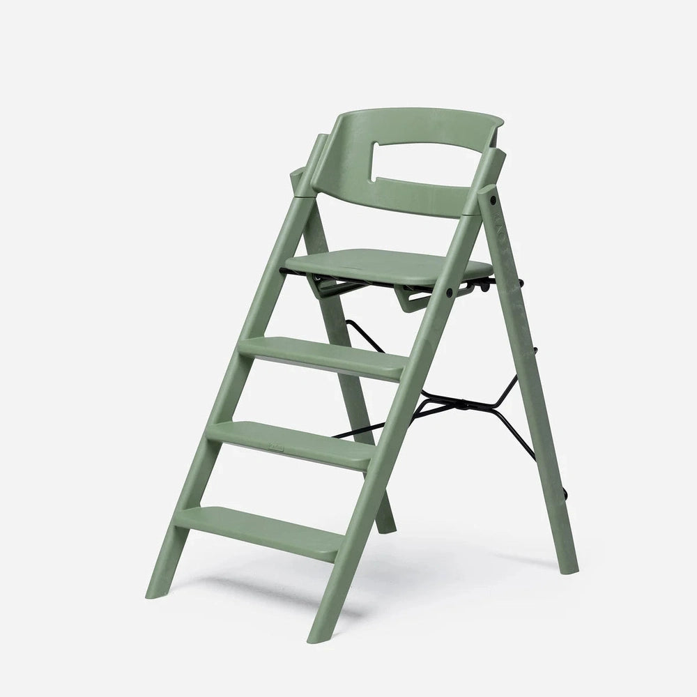 Chaise haute Kaos Klapp - Chaise haute évolutive - Pliable et compacte - Plastique recyclé - Vert minéral