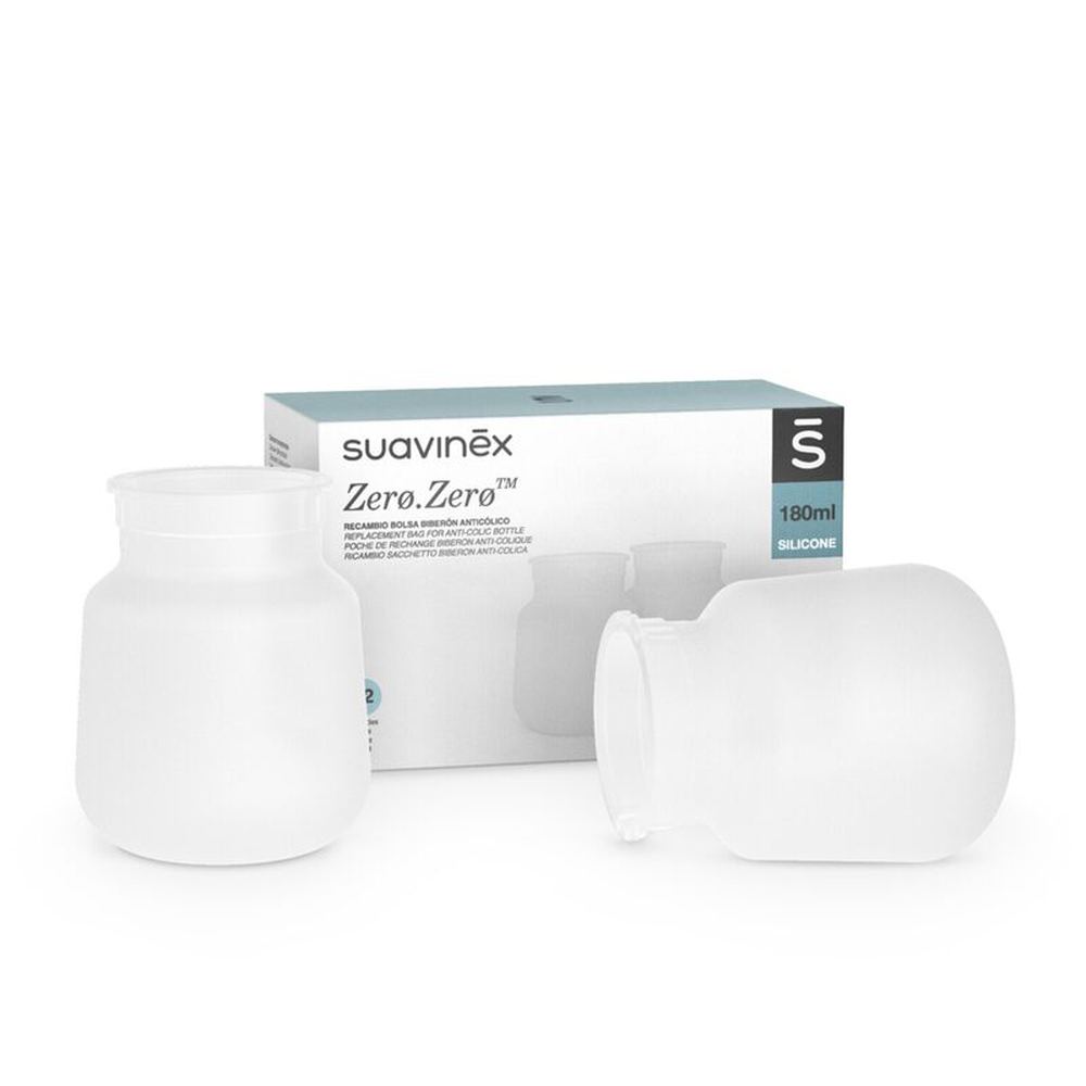 Suavinex - Sachet de remplacement pour biberon Zero.Zero - 180ml - 2 pièces
