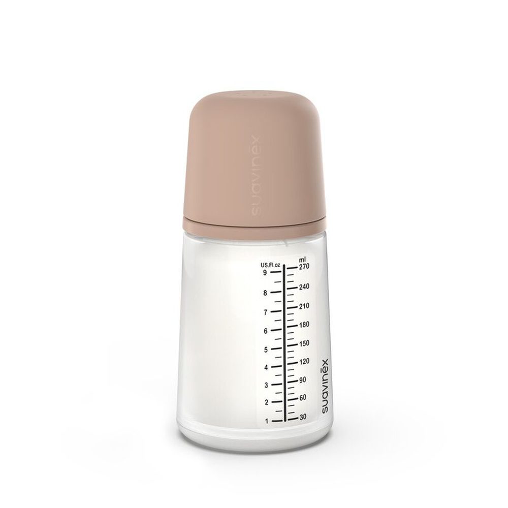 Suavinex ZERO.ZERO biberon anti-coliques 270 ml - débit moyen Amande