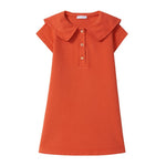 Laranjinha Robe d’été en piqué pour enfants - Tomate
