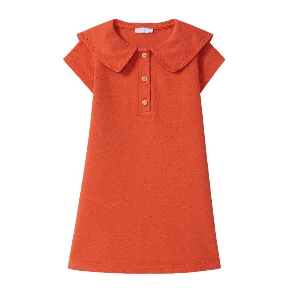 Laranjinha Robe d’été en piqué pour enfants - Tomate
