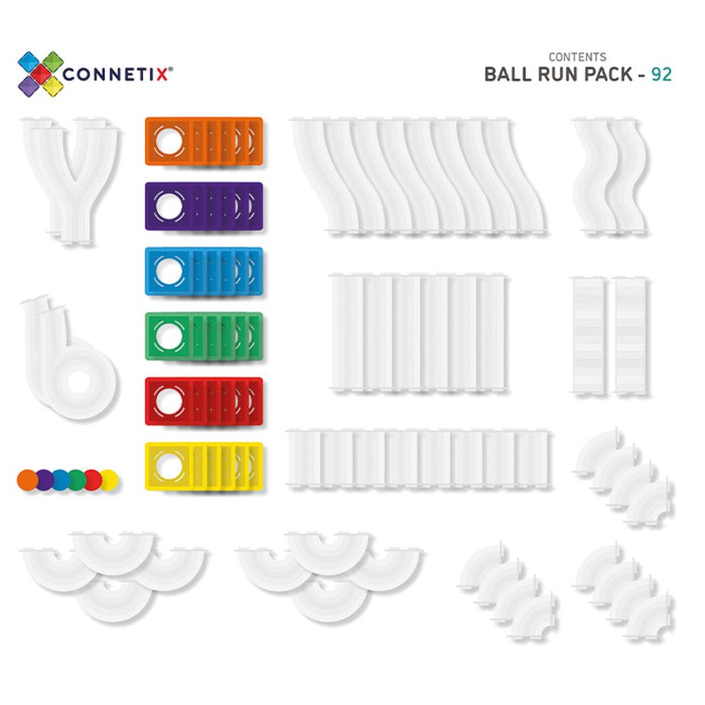Connetix Pack circuit de billes arc-en-ciel | 92 pièces