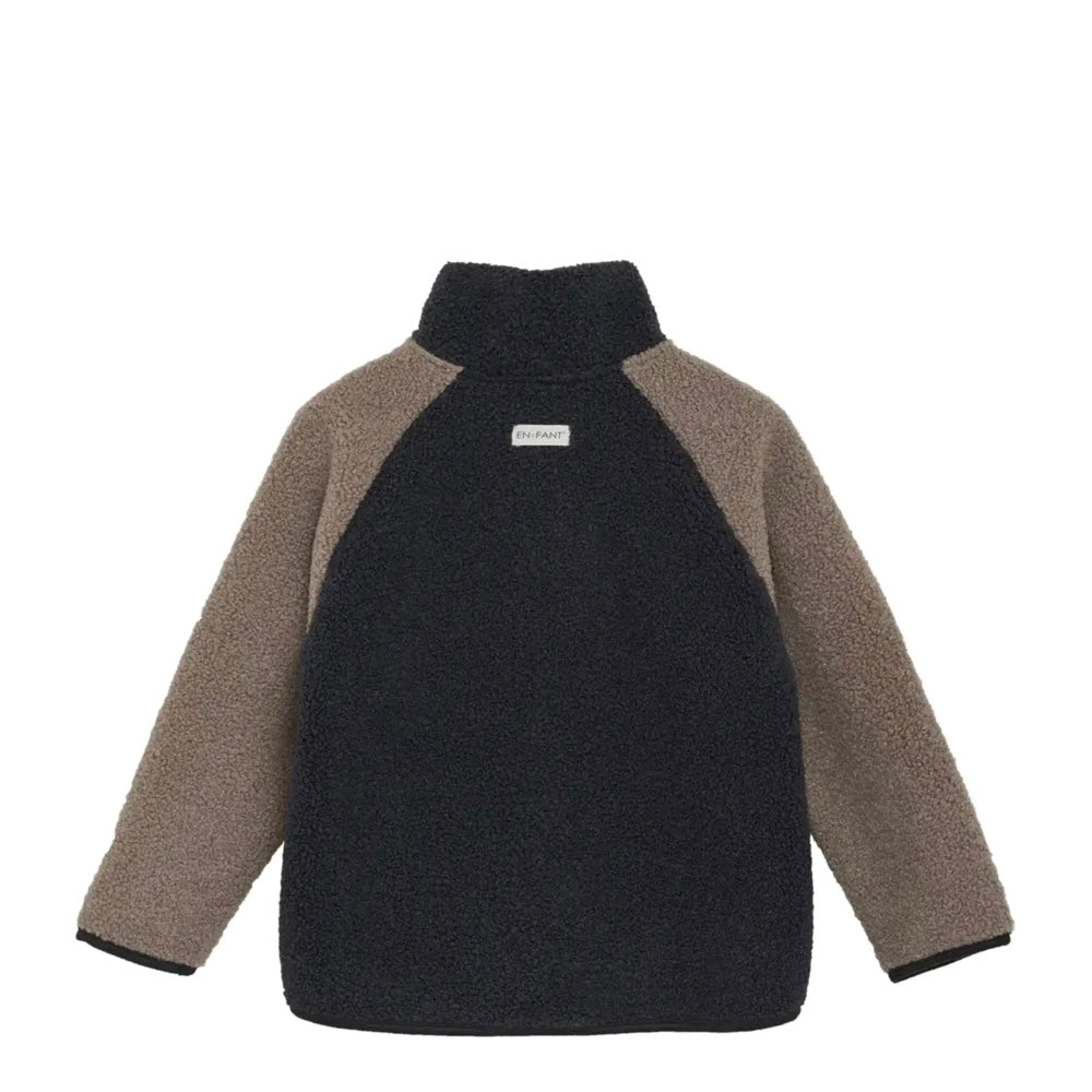 Veste Teddy En Fant - Bleu/Beige