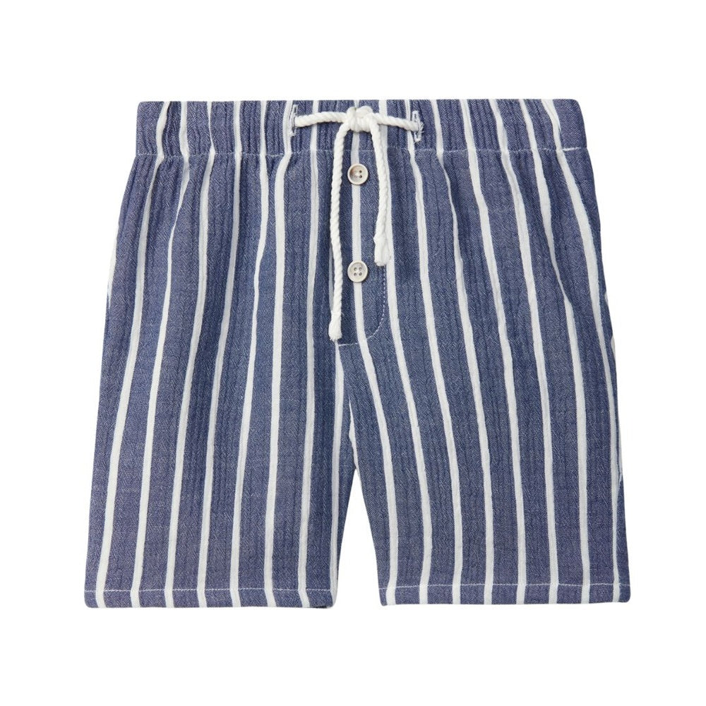 Laranjinha Shorts d'été rayés pour enfants - Bleu marine