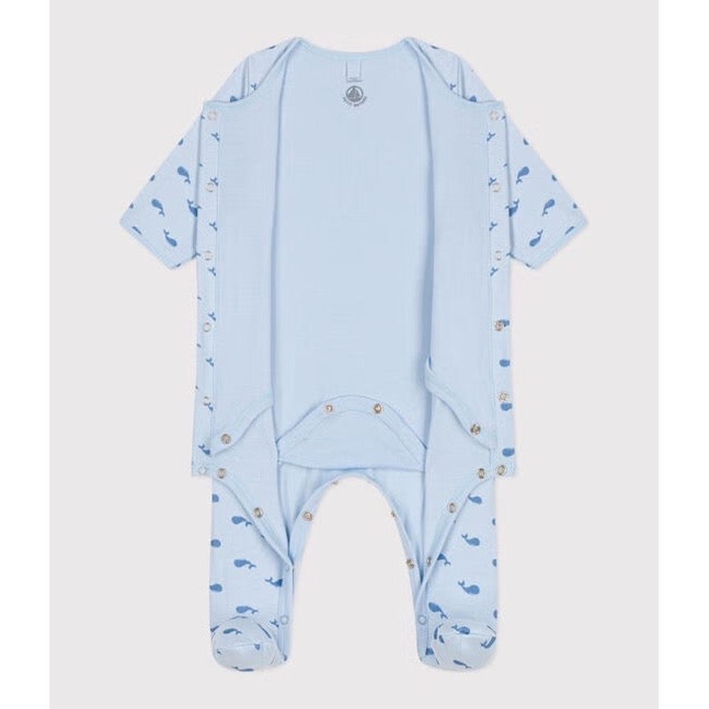 Bodyjama Petit Bateau à imprimé baleine en tubic pour bébé