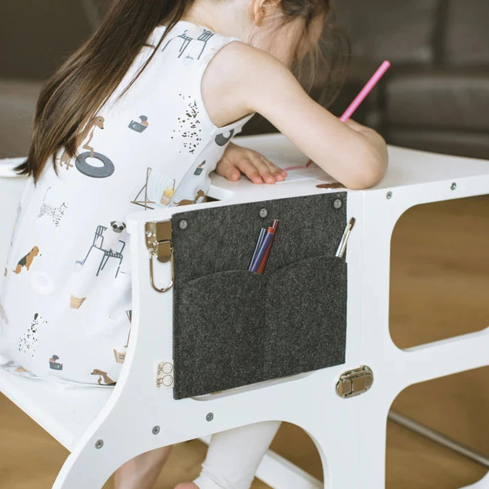 Ette Tete Trousse à crayons pour tour d'apprentissage Montessori Step N' SIT / rehausseur - Noir