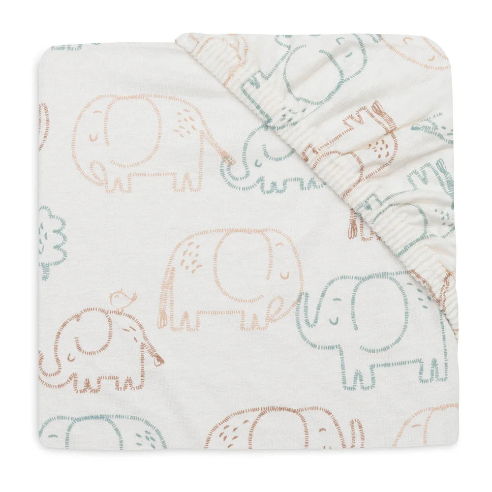 Jollein Drap-housse jersey 60x120cm - Contes d’éléphants