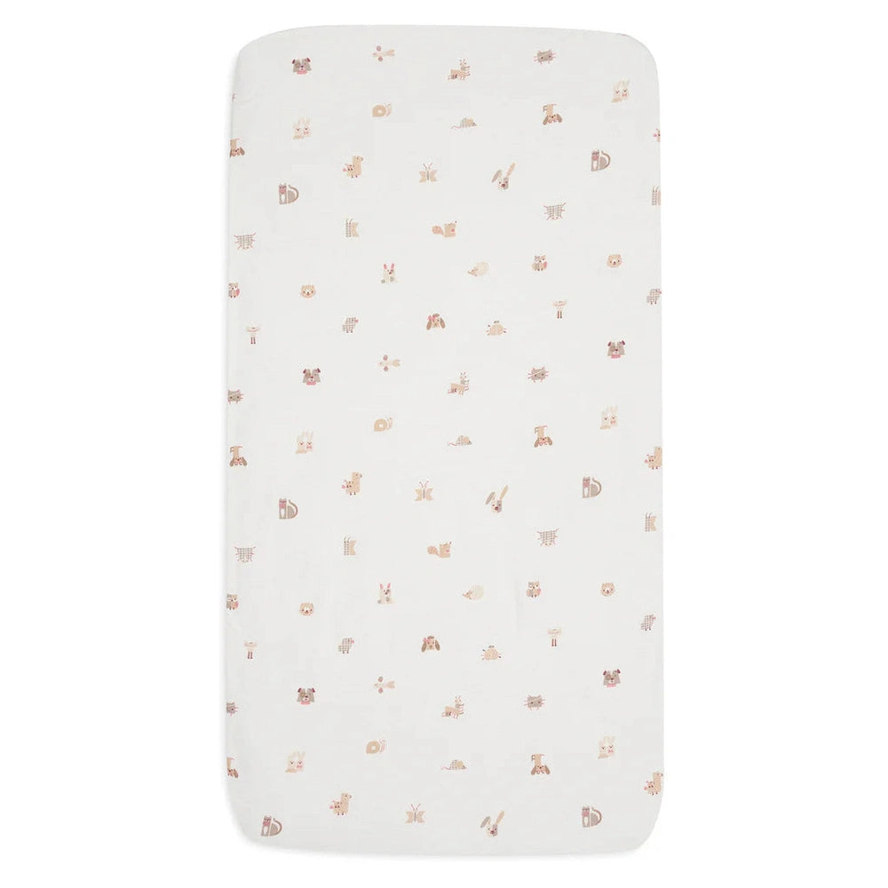 Jollein - Drap-housse en jersey 60x120cm - Animal Friends