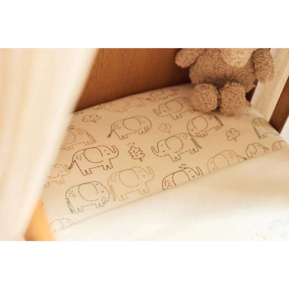 Jollein drap-housse en jersey 60x120cm - Elephant Tales