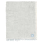 Couverture de berceau en mousseline Jollein 75x100cm Fringe Stripe - vert d’eau/ivoire