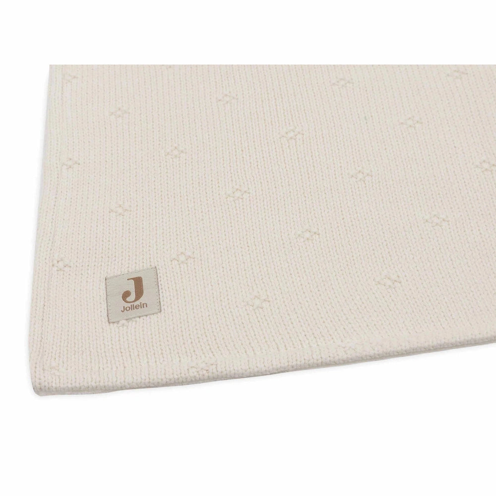 Jollein Couverture pour berceau 75x100cm - Maille douillette Ivoire / Velours