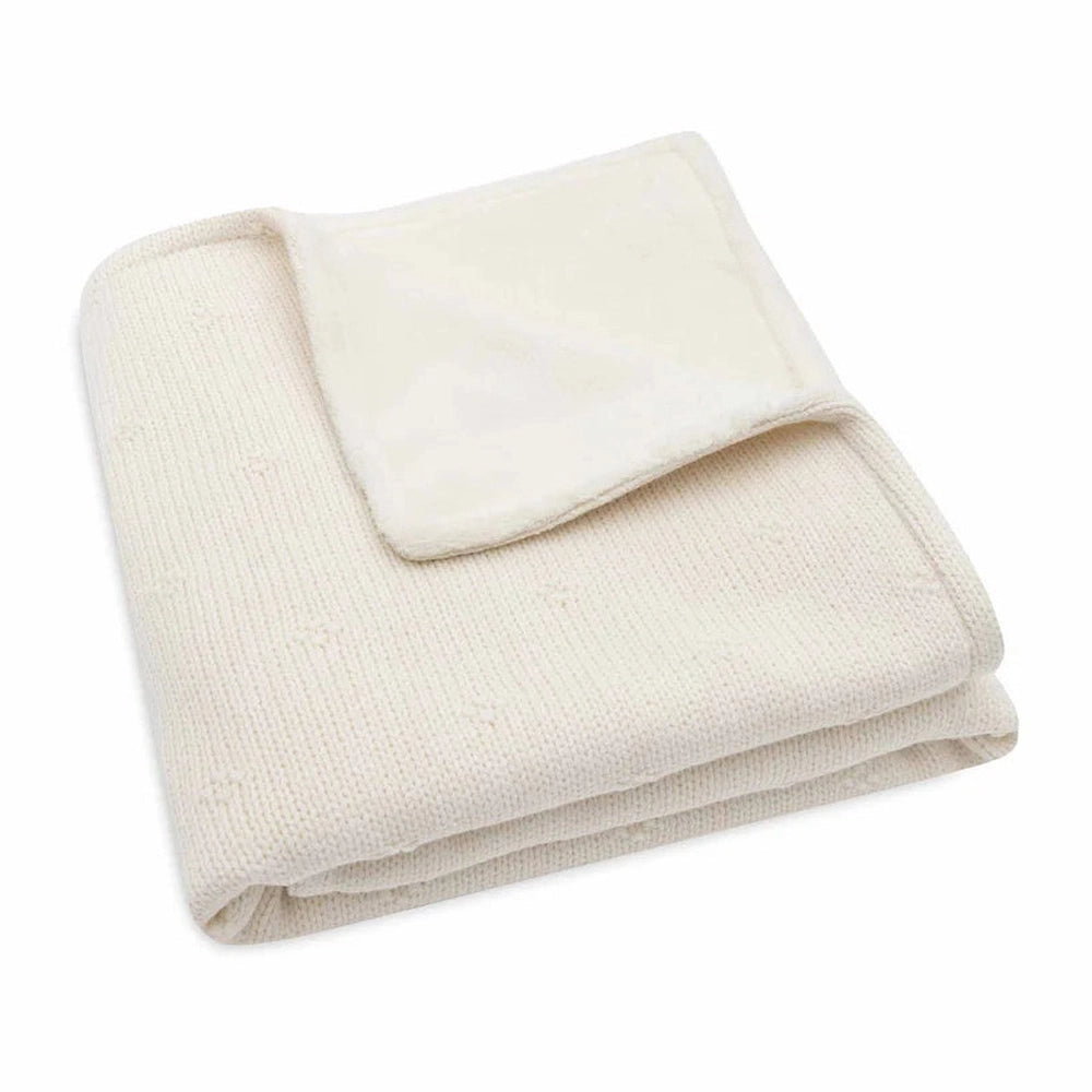 Jollein couverture de berceau 75x100cm - Cosy Knit ivoire / velours