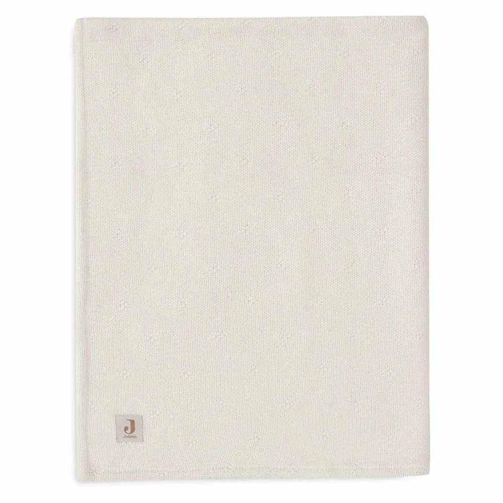 Jollein Couverture de berceau 75x100cm - Cosy Knit Ivory / Velvet