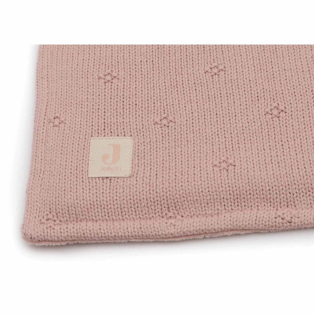 Jollein Couverture de berceau 75x100cm Cosy Knit Rose sauvage / Velours