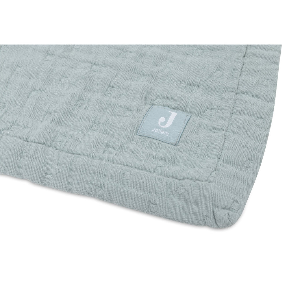 Couverture de berceau en mousseline Jollein 75x100cm jacquard vert mer