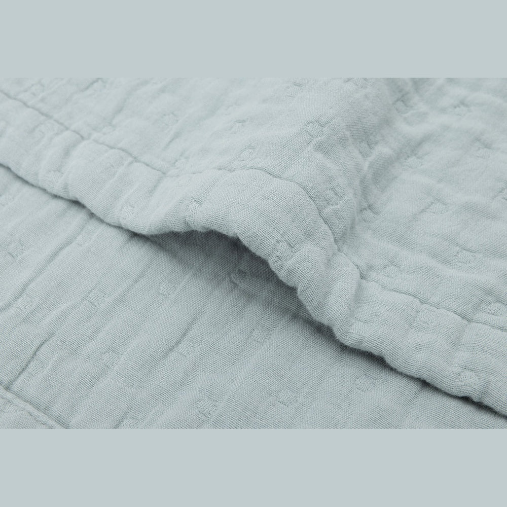 Jollein Couverture de berceau en mousseline 75x100cm Jacquard vert mer