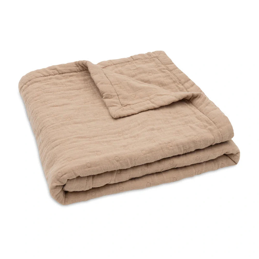 Jollein Couverture de berceau en mousseline 75x100cm Jacquard Biscuit