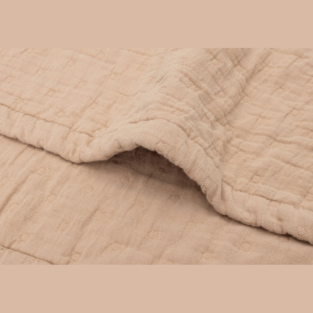 Jollein Couverture de berceau en gaze de coton 75x100cm Jacquard Biscuit
