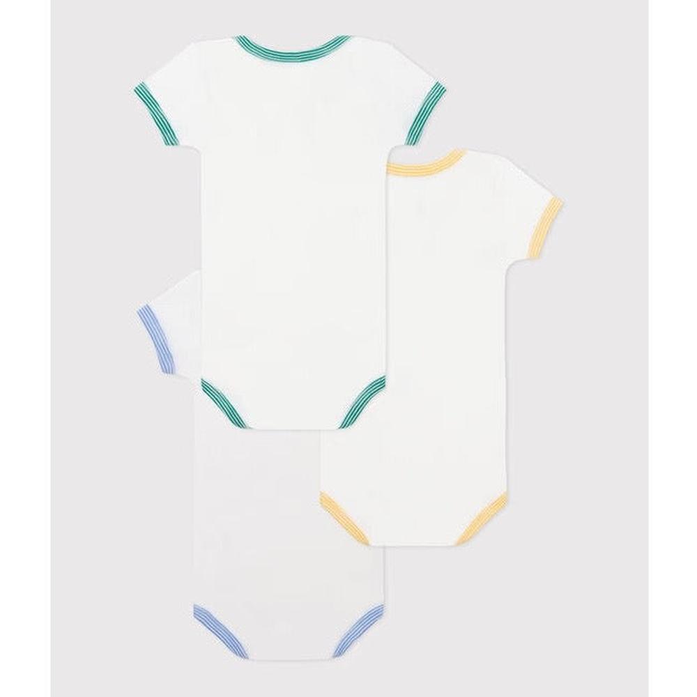 Petit Bateau Lot de 3 bodies en coton à manches courtes avec imprimé animalier