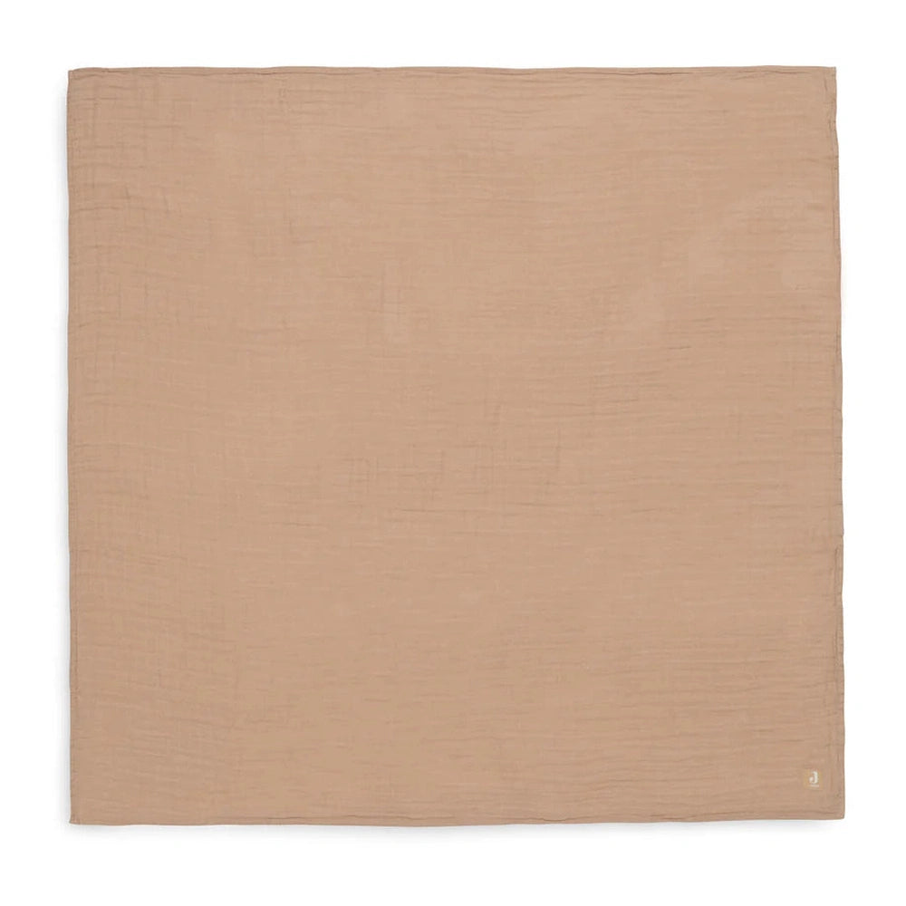Jollein lange en mousseline grand format, 2 pièces - 115x115cm - Biscuit/Ivoire