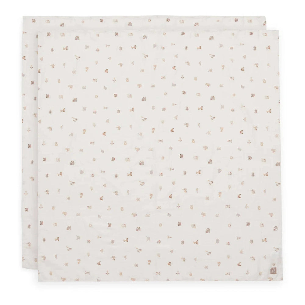 Jollein - Langes hydrophiles/Swaddles 115x115cm - 2 pièces - Animal Friends