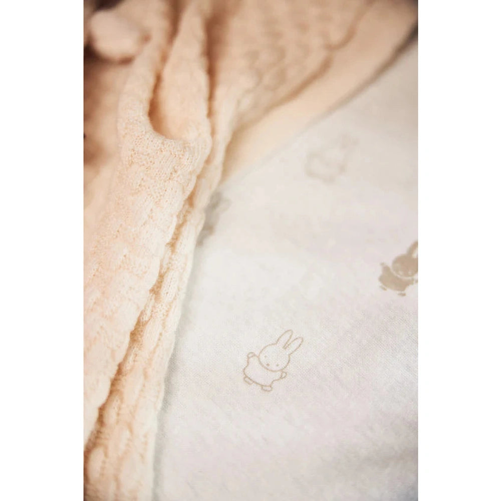 Jollein drap-housse jersey 40/50x80/90cm Happy Miffy - Nougat
