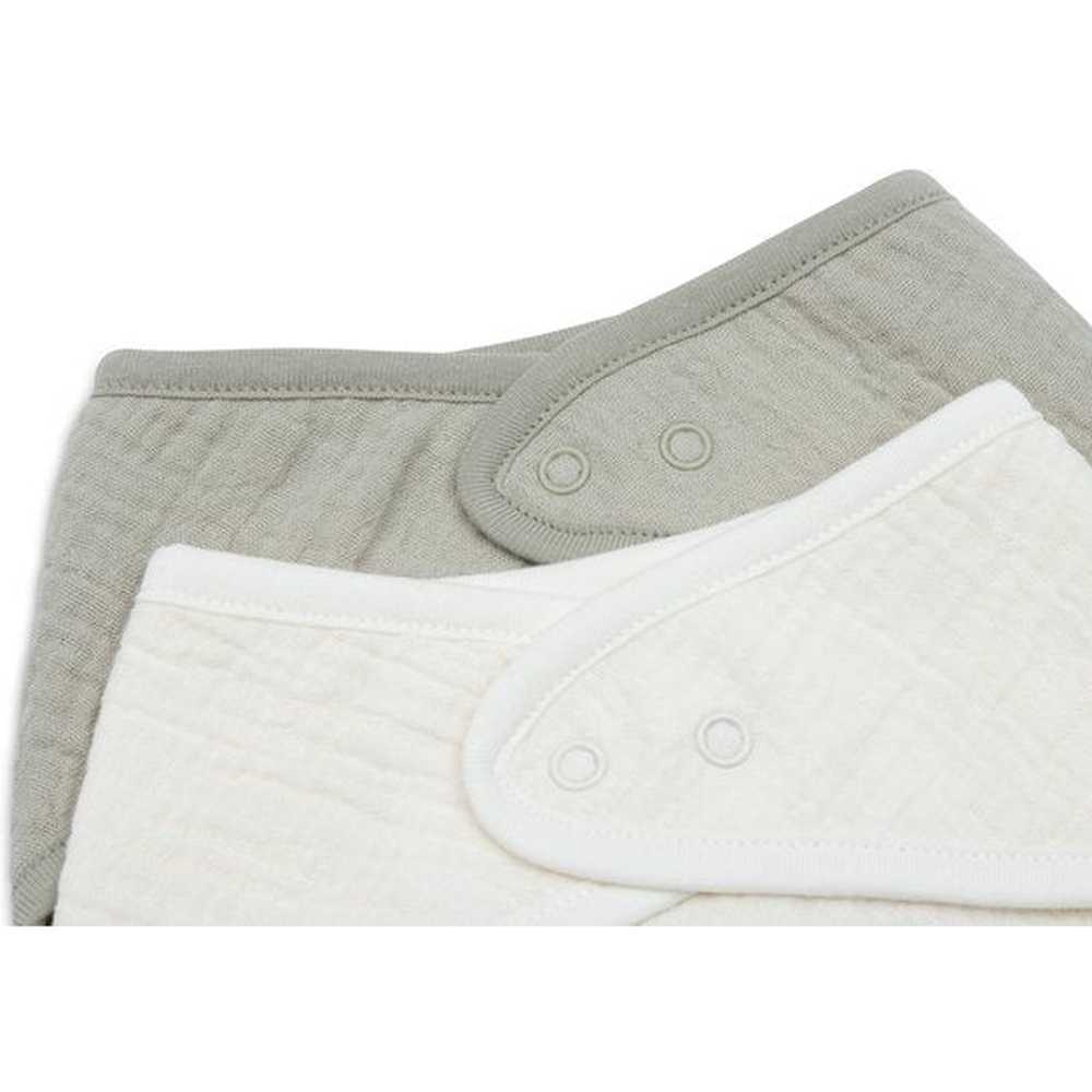 Jollein bavoir bandana - vert olive/écru lot de 2