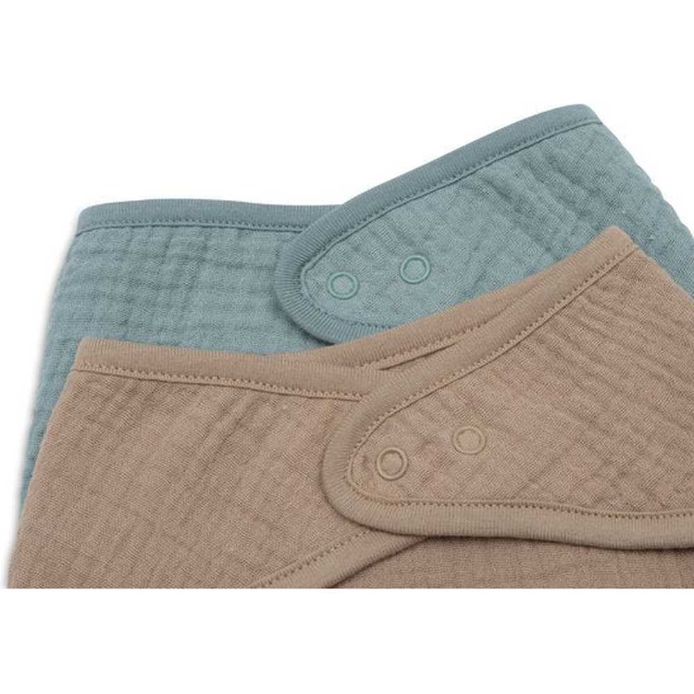 Jollein bavoir bandana - vert d’eau/biscuit lot de 2