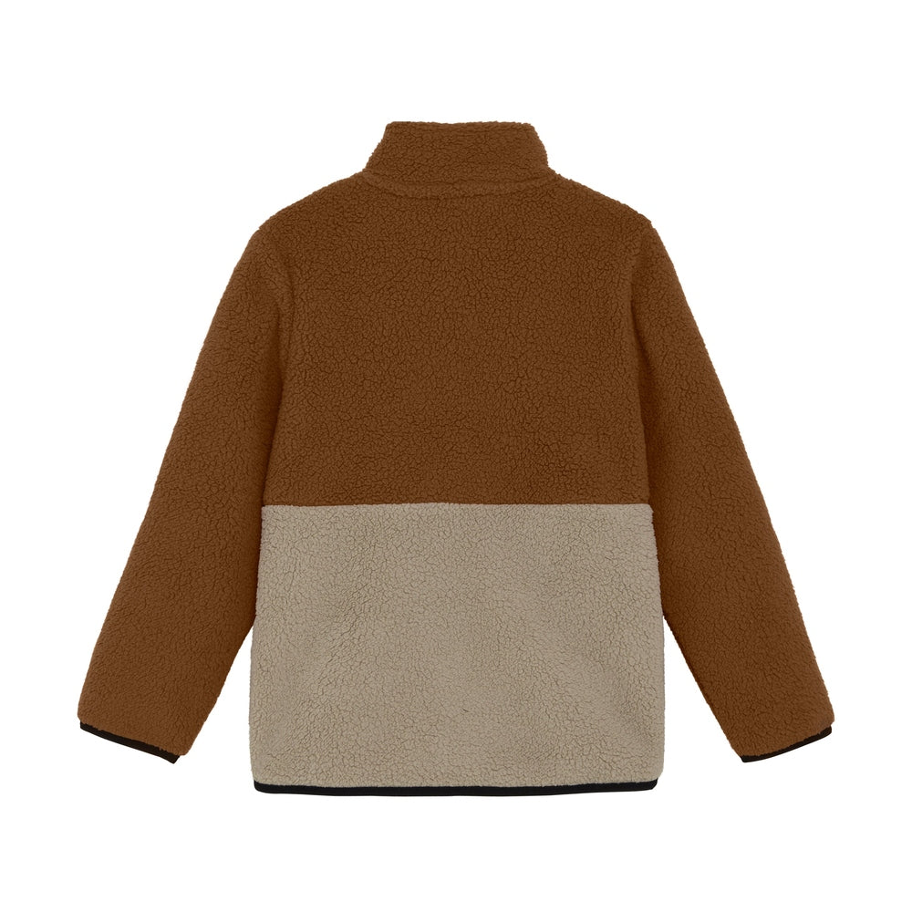 Colorkids veste polaire douce colorblock - marron