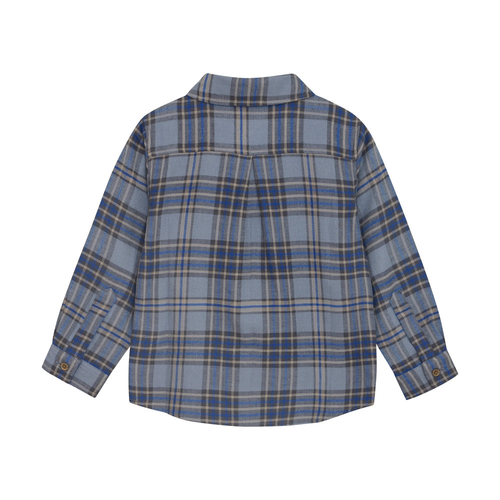 Chemise En Fant à carreaux bleue