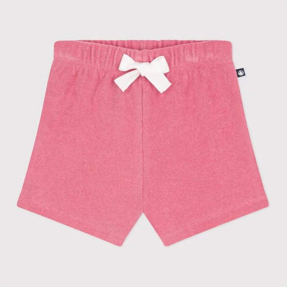 Petit Bateau short bébé en coton éponge rose