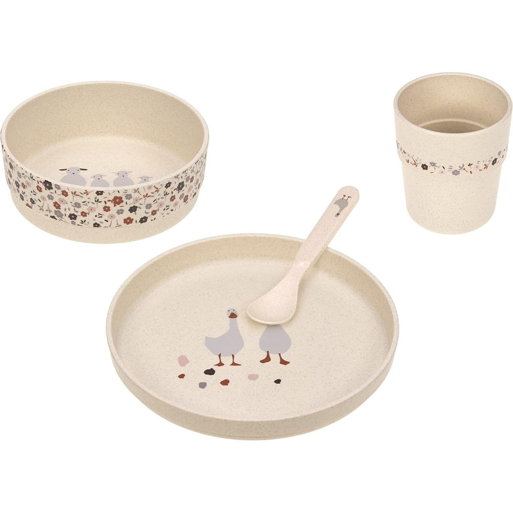 Lässig – Set de vaisselle PP/cellulose Tiny Farmer mouton/oie