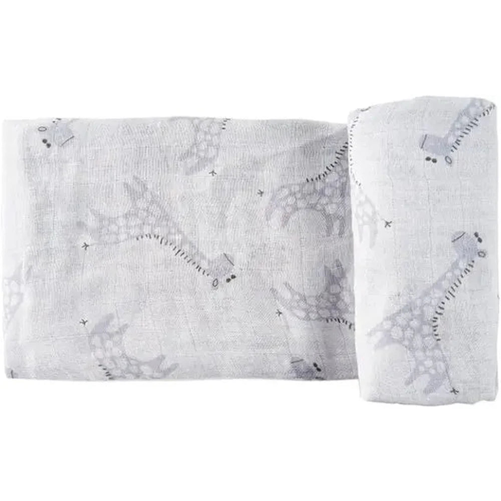 Happy Bear Lange hydrophile/Tetradoek/Swaddle/lange d’emmaillotage en coton 120x120 - Blue Giraffe