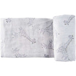 Happy Bear Lange hydrophile/tétradoek/swaddle/emmaillotage en coton 120x120 - Blue Giraffe