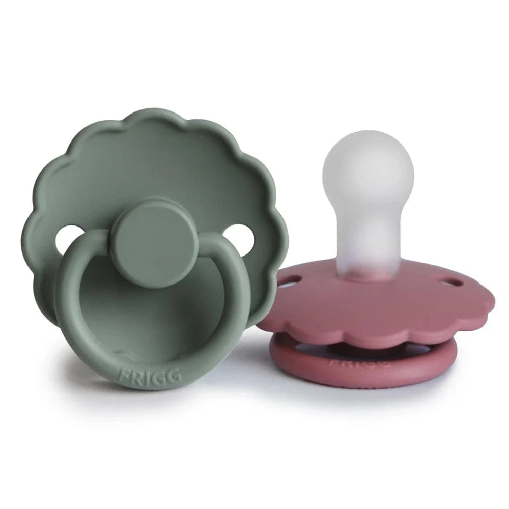 Frigg Lot de 2 Daisy - Silicone - Rose poudré/Feuille de nénuphar T1