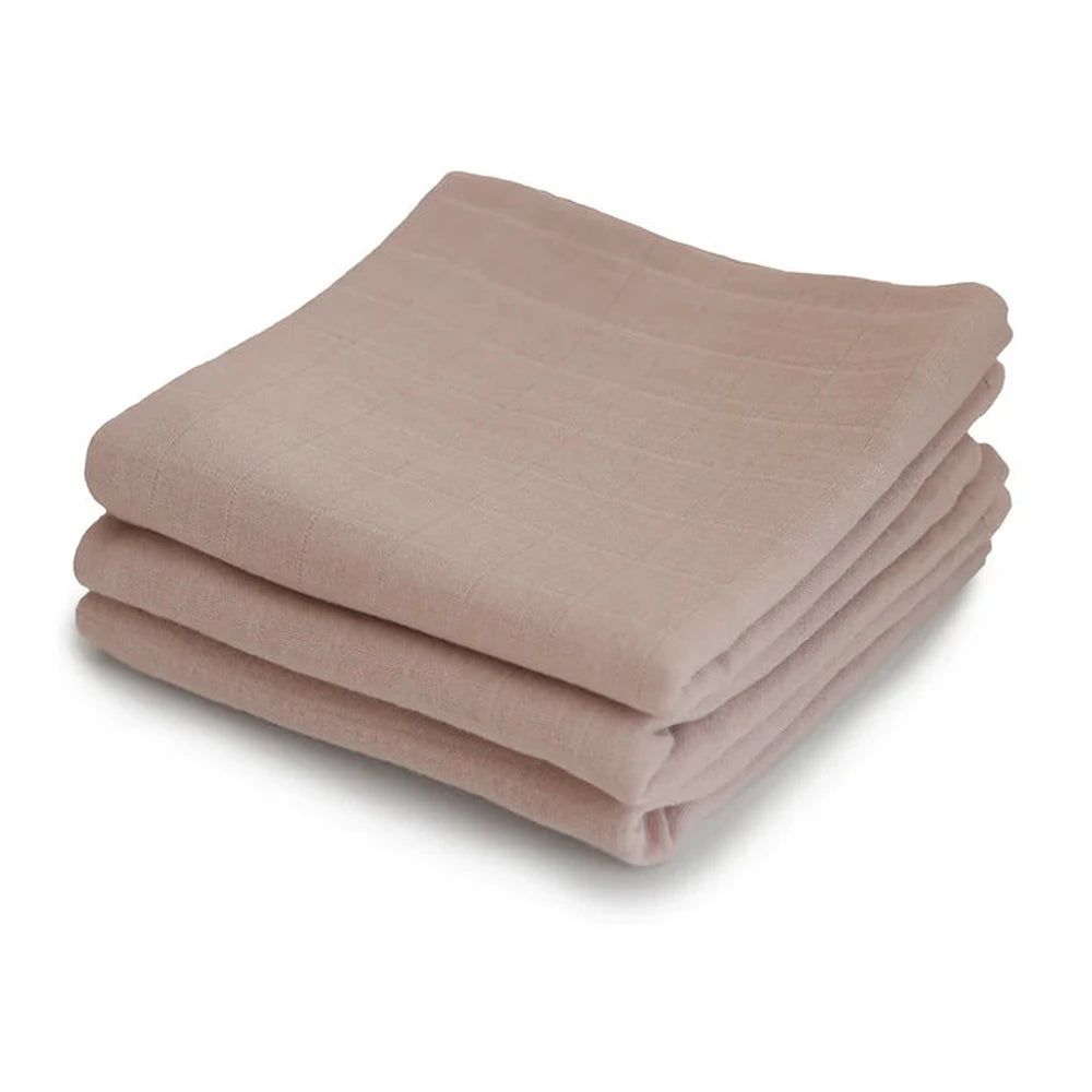 Mushie 3 langes en coton bio 58x59 - Naturel