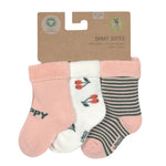 Lässig lot de 3 chaussettes en tissu éponge GOTS - Cherry Peach