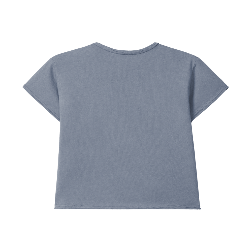 T-shirt en coton confortable avec broderie - Indigo