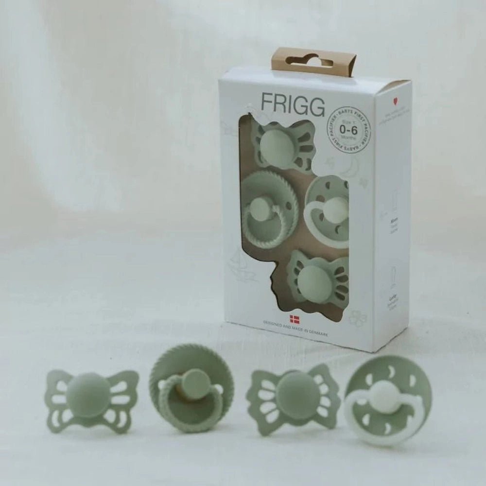 Frigg Baby : premier lot de 4 sucettes - Floral Heart Sage T1 - 0-6 mois