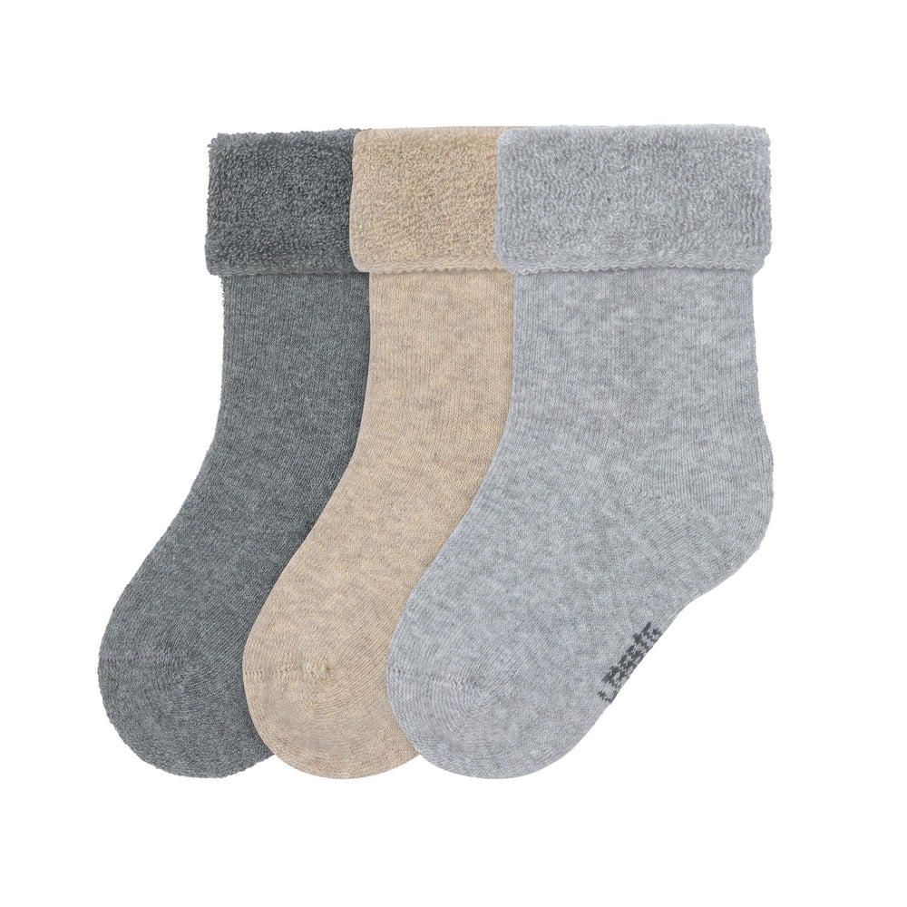 Lot de 3 chaussettes éponge Lässig GOTS - gris