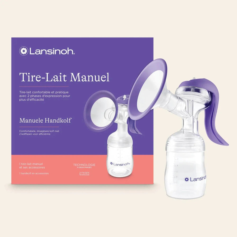 Lansinoh Tire-lait manuel – 2 phases – silencieux, léger et compact – pour la maison ou en déplacement