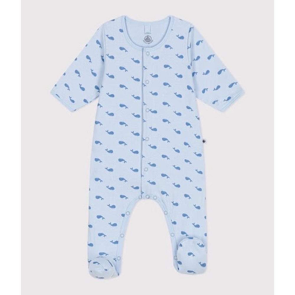 Bodyjama Petit Bateau avec imprimé baleine en tubique pour bébé