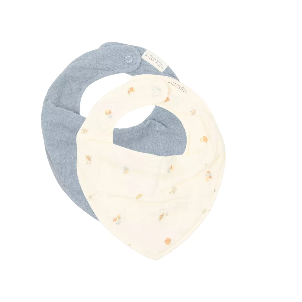 Lot de 2 bavoirs bandana Forest Treasures Little Dutch