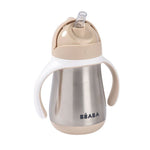 Béaba Gobelet à paille en acier inoxydable 250ml - Beige
