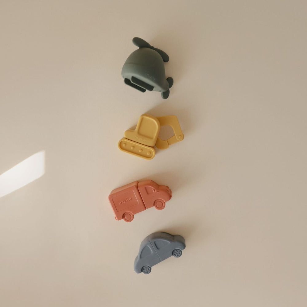 Mushie lot de 4 jouets de bain | Véhicules
