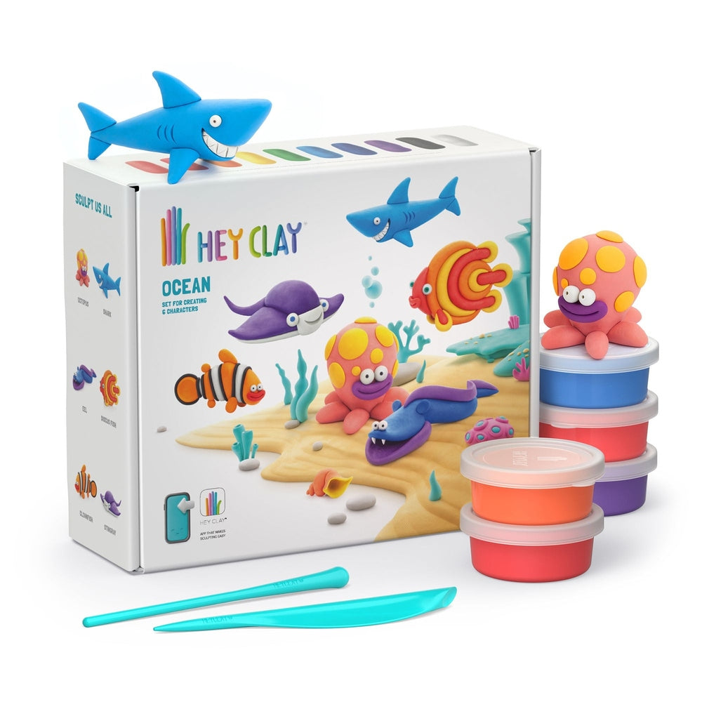 Hey Clay Pâte à modeler auto-durcissante Océan - 15 pots