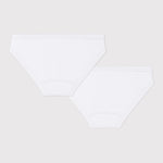 Petit Bateau Lot de 2 culottes blanches pour fille