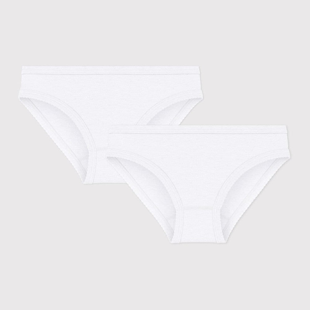 Petit Bateau Lot de 2 culottes blanches pour fille