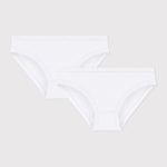 Petit Bateau Lot de 2 culottes blanches pour fille