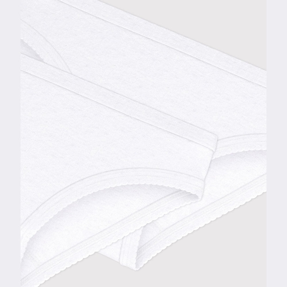 Petit Bateau Lot de 2 culottes blanches pour fille